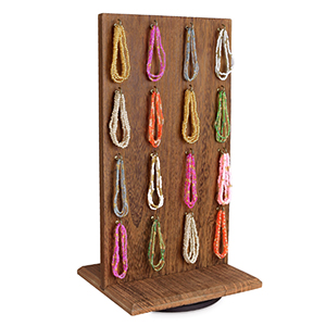 rotating wooden display and organizer rack board